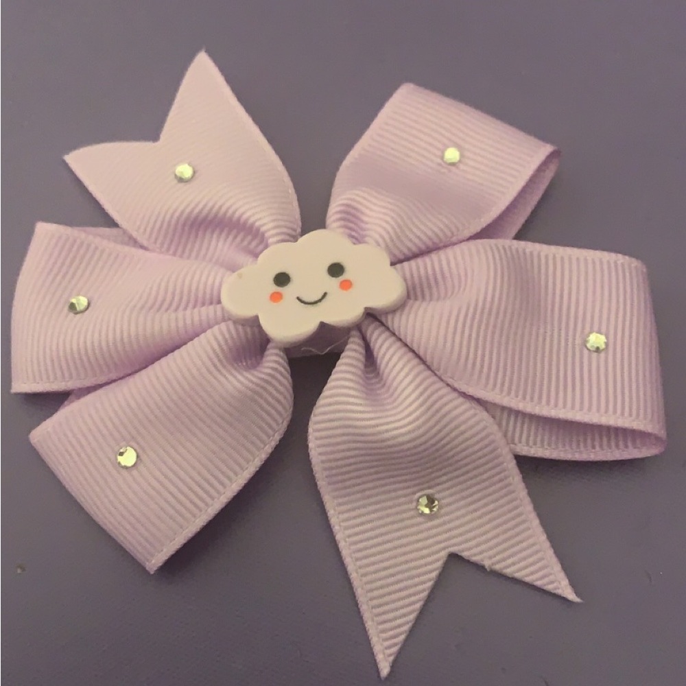 Purple cloud clip bow